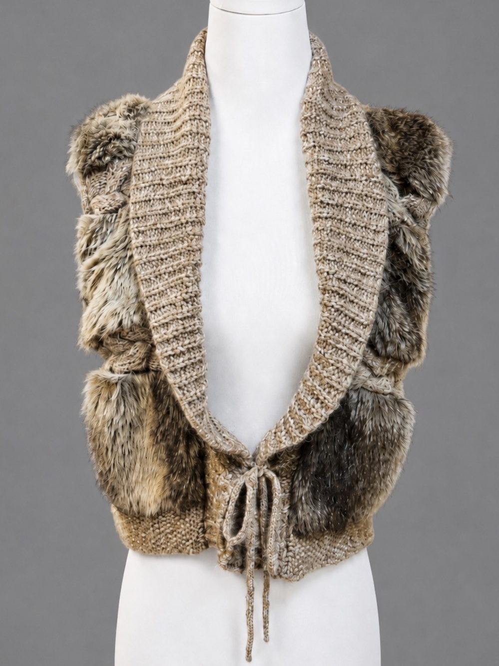 Bohemian Urban Faux Fur Sweater Vest Top